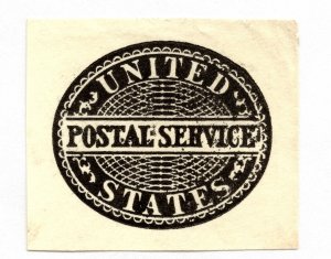 US 1877  Postal Service Cut Square Black on Amber #UO15 MNH No Gum CV $160 
