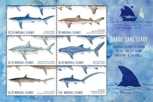 Marshall Islands 2018 - Shark Sanctuary - Sheet of 6 stamps - Scott #1177 - MNH