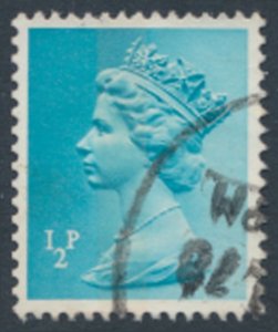 GB  Machin ½p X843 1 band  Used SC# MH22  see scans & details