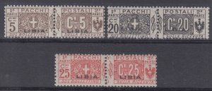 Italy Libia - Pacchi n.1+3+4 MNH**