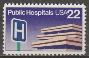 #2210, Single. Public Hospitals MNH, '22 cent'