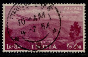 INDIA QEII SG368, 1r 8a reddish purple, FINE USED. Cat £10. CDS