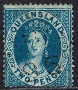 QUEENSLAND 1860 QV CHALON 2D WMK SMALL STAR PERF 14 USED