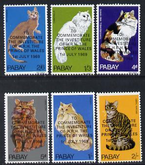Pabay 1969 Cats perf set of 6 with Prince of Wales overpr...