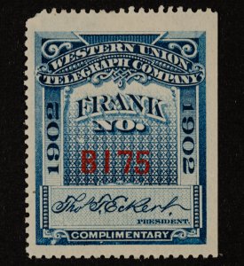 US Scott # 16T32 Mint HR XF 1902: Western Union Telegraph Stamp