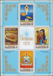 Samoa #336a, Complete Set, S/S Only, 1970, Christmas, Never Hinged