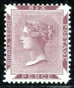 SIERRA LEONE QV Stamp SG.36 6d Brown-Purple (1890) Mint VLMM Cat £28+ BLBLUE97