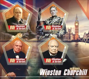 Stamps. Famous people. Winston Churchill 2020 year 1+1 sheets perforated