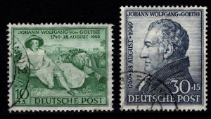 Germany [British/US Zone] 1949 Birth Bicentenary of Goethe, Part Set [Used]