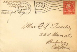 United States California Colusa, Calif. 1923 American Flag Type A14  Bit redu...