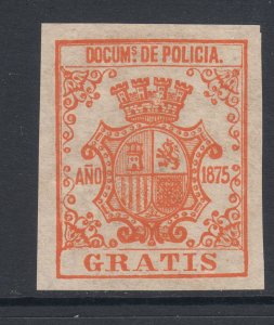 Cuba Jones BP170 MLH. 1875 orange GRATIS Police Documents fiscal, sound, VF.