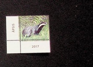 LATVIA Sc 967 NH ISSUE OF 2017 - FOREST ANIMALS - (AF24)