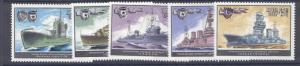 USSR (Russia) 5085-9 MNH WWII Warships, Submarine