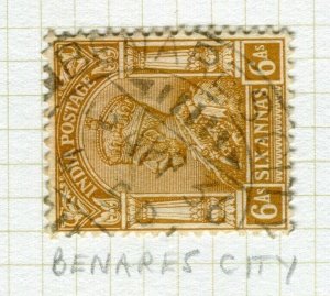 INDIA; Fine POSTMARK on early GV issue used value, Benares City