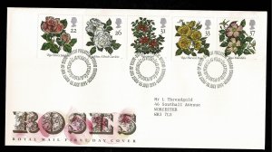 GB 1991 Roses Congress FDC. Philatelic Bureau FDI Handstamp.