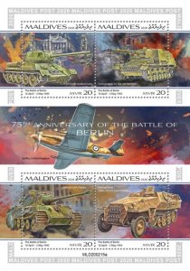 MALDIVES - 2020 - Battle of Berlin - Perf 4v Sheet - Mint Never Hinged