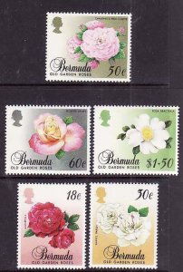 Bermuda-Sc#561-5- id9-unused NH set-Roses-Flowers-1989-