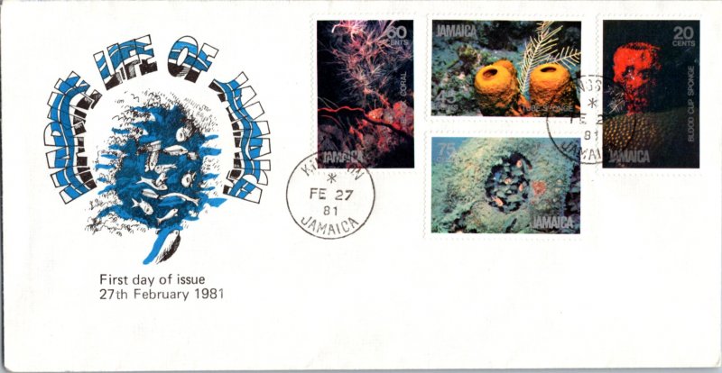 Jamaica, Worldwide First Day Cover, Marine Life