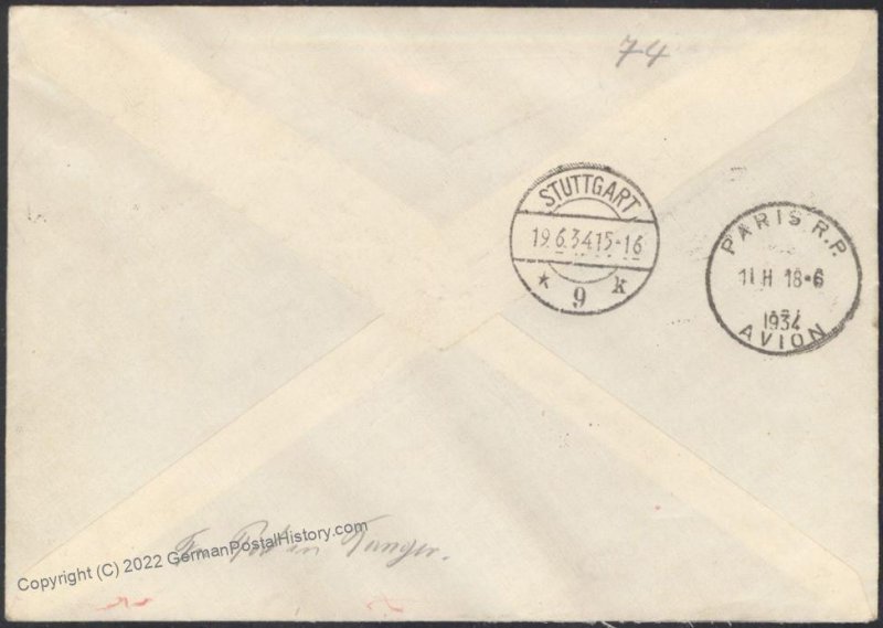 French Morocco 1934 Zeppelin Germany 3rd South America Cover Argentina Ta 109250