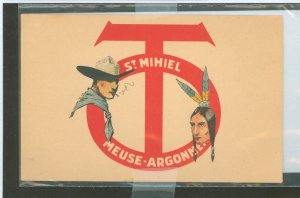 US  written on back, this is the insignia of the fighting 90th division, refers to meuse-argonne as one of it's most fam...