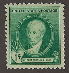 US Scott# 884 1940 1c brt bl grn G. C. Stuart ; ARTISTS  MNH - VF