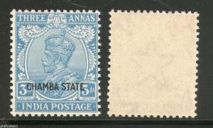 India CHAMBA State 3As KG V Postage SG 70 / Sc 54 MNH