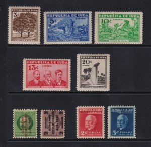 Cuba - Mint issues from 1933-34, cat. $ 33.85