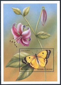 Sierra Leone 2052 sheet, MNH. Butterflies 1997. Colias euritheme.