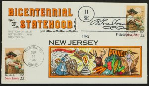U.S. Used Stamp Scott #2338 22c New Jersey Collins First Day Cover (FDC)