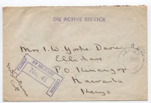 1941 British military on active service cover to Kenya [6521.190]