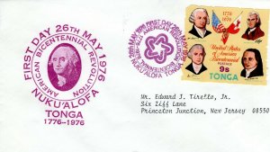 TONGA  1976 The 200th Anniversary of American Revolution  FDC13816