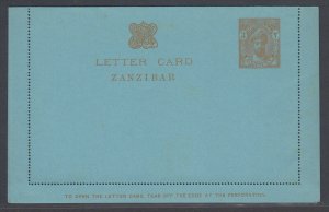 Zanzibar, 3c Orange bin Harub unused letter card