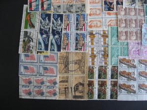 USA interesting wee hoard of used blocks 4 or more