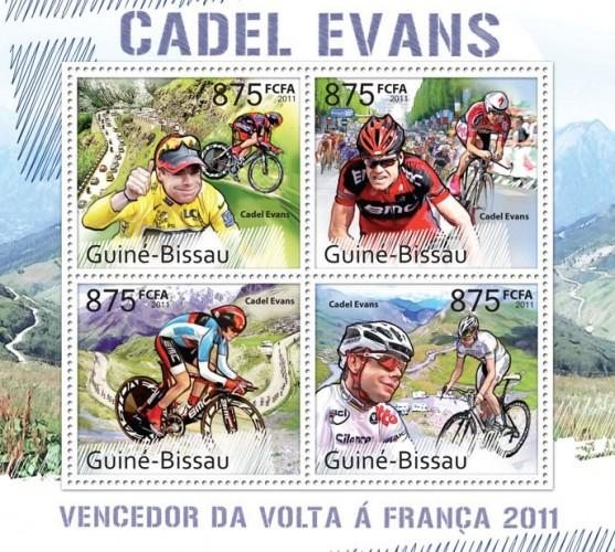 GUINE BISSAU 2011 SHEET CADEL EVANS TOUR DE FRANCE CYCLING SPORTS