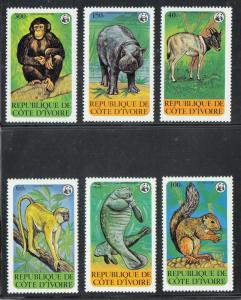 Ivory Coast Scott #528-533 MNH