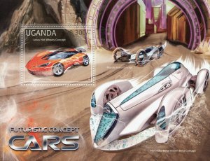 Uganda Cars Stamps 2012 MNH Futuristic Concept Lotus Hot Wheels Mazda Kaan 1v SS