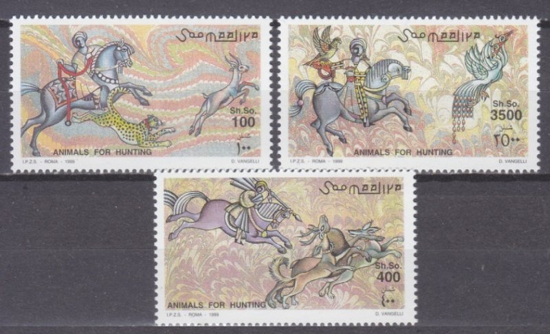 1999 Somalia 742-744 Horses on the hunt 15,00 €