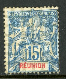 Reunion 1892 French 15¢ Peace & Colonial Scott #41 Mint T524