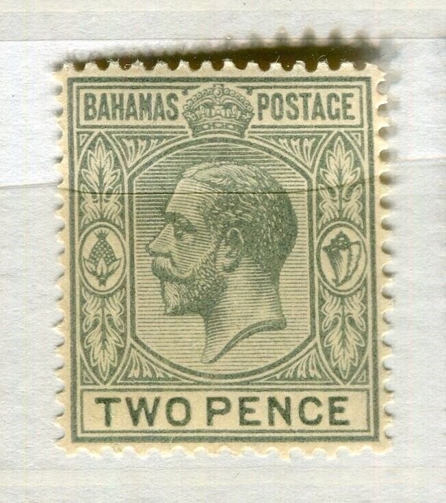 BAHAMAS; 1912 early GV issue fine Mint hinged Shade of 2d. value