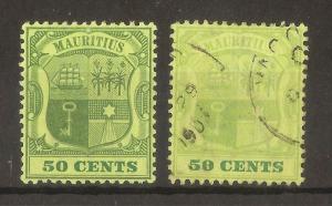 Mauritius 1902 50c SG152 Mint & Used Cat£92