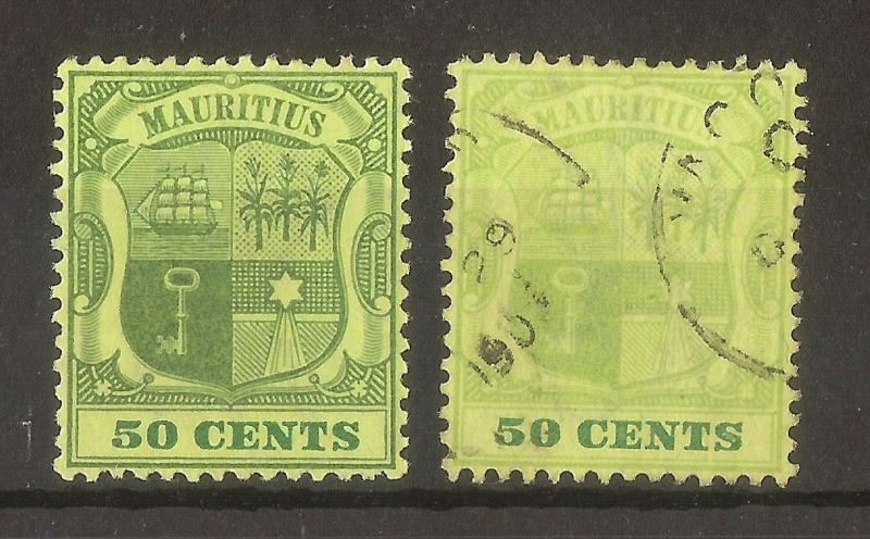 Mauritius 1902 50c SG152 Mint & Used Cat£92