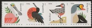 US 4995-4998 4998a Coastal Birds postcard rate coil strip (4 stamps) MNH 2015 