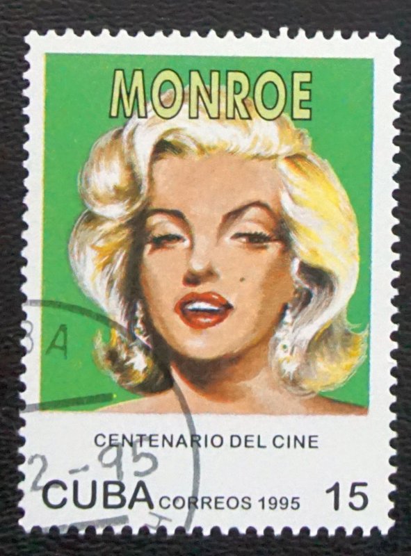 Cuba Sc# 3689 CENTENNIAL  CINEMA theatre movie Marilyn Monroe 15c  1995 used cto