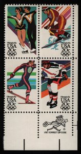 #2070a 20c 1984 Winter Olympics, Zip Block [LR] Mint **ANY 5=FREE SHIPPING** 