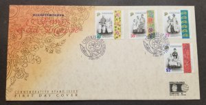 Singapore Old Costumes 1992 Heritage India Chinese Malay Flower Bird Horse (FDC)