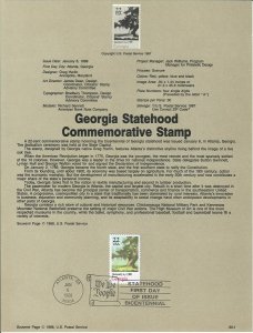 US SP803 Georgia Statehood Souvenir Page #2339