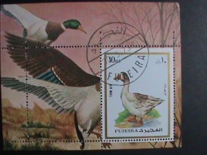 FUJEIRA STAMP:1973 COLORFUL LOVELY WATER DUCK CTO S/S SHEET VERY FINE