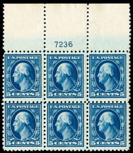 momen: US Stamps #428 Mint OG NH Plate Block of 6 VF