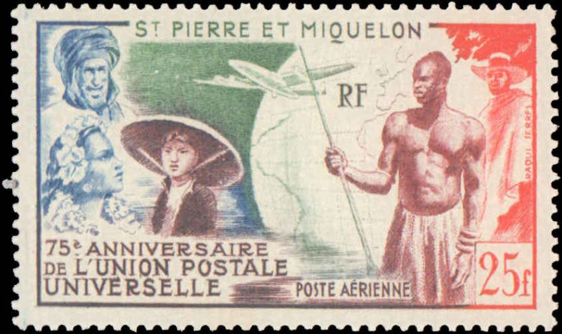 St. Pierre & Miquelon #C18, Complete Set, 1949, UPU, Never Hinged