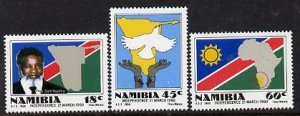 NAMIBIA - 1990 - Independence - Perf 3v Set - Mint Never Hinged